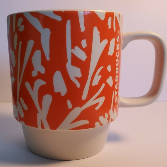 Starbucks Coffee Mug with Orange Abstract Design 2016 - Picture 3 of 5